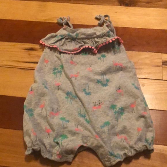 12M Summer romper bundle- rainbow & flamingo. - Picture 4 of 6
